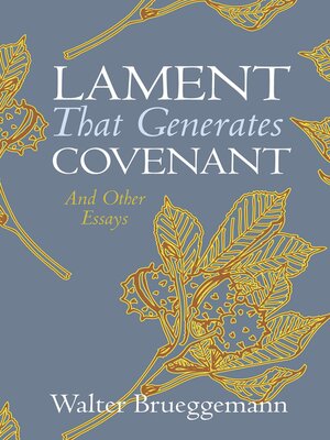 cover image of Lament That Generates Covenant